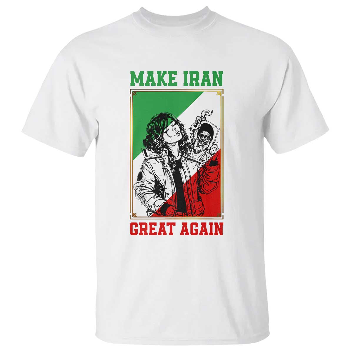 Make Iran Great Again T Shirt - Patriotic Iranian Heritage Gift TS12 White Print Your Wear
