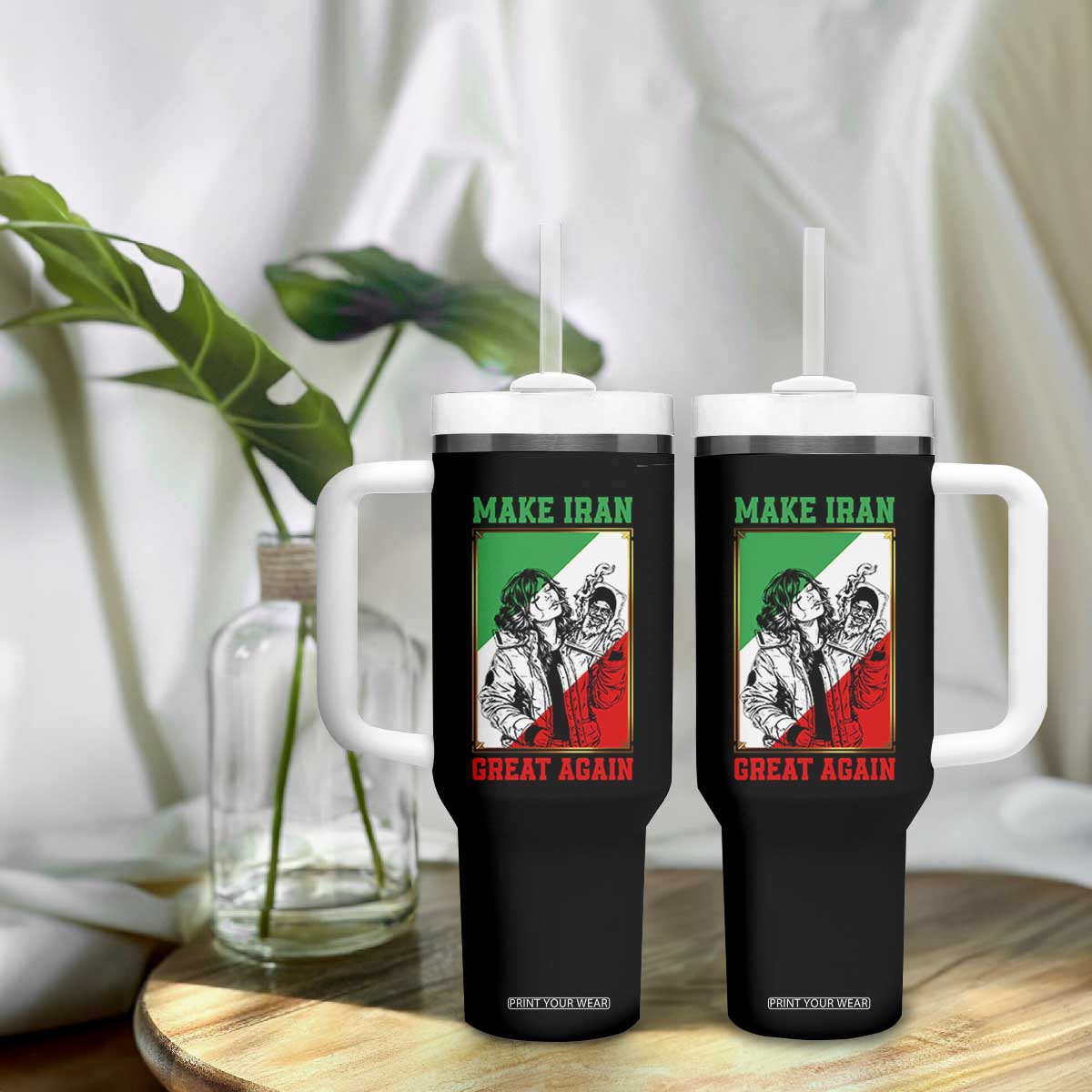 Make Iran Great Again Tumbler With Handle Patriotic Iranian Heritage Gift TS12 Print Your Wear