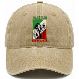 Make Iran Great Again Washed Cotton Baseball Cap Patriotic Iranian Heritage Gift TS12 Print Your Wear