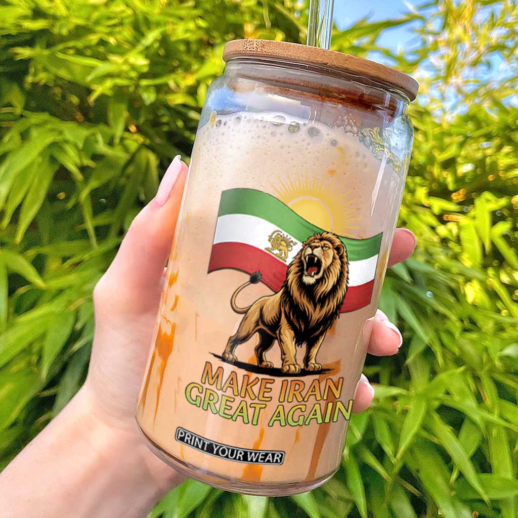 Patriotic Iranian Pride Gift Glass Can Make Iran Great Again TS12 White Print Your Wear