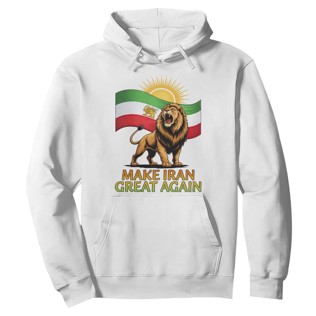 Patriotic Iranian Pride Gift Hoodie Make Iran Great Again TS12 White Print Your Wear
