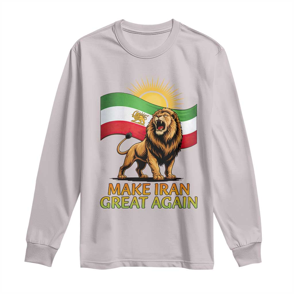 Patriotic Iranian Pride Gift Long Sleeve Shirt Make Iran Great Again TS12 Ice Gray Print Your Wear