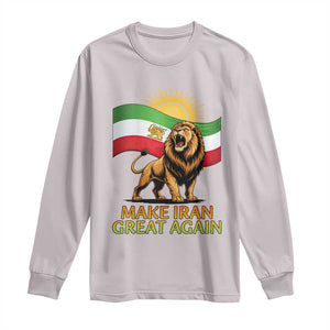 Patriotic Iranian Pride Gift Long Sleeve Shirt Make Iran Great Again TS12 Ice Gray Print Your Wear