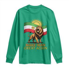 Patriotic Iranian Pride Gift Long Sleeve Shirt Make Iran Great Again TS12 Irish Green Print Your Wear