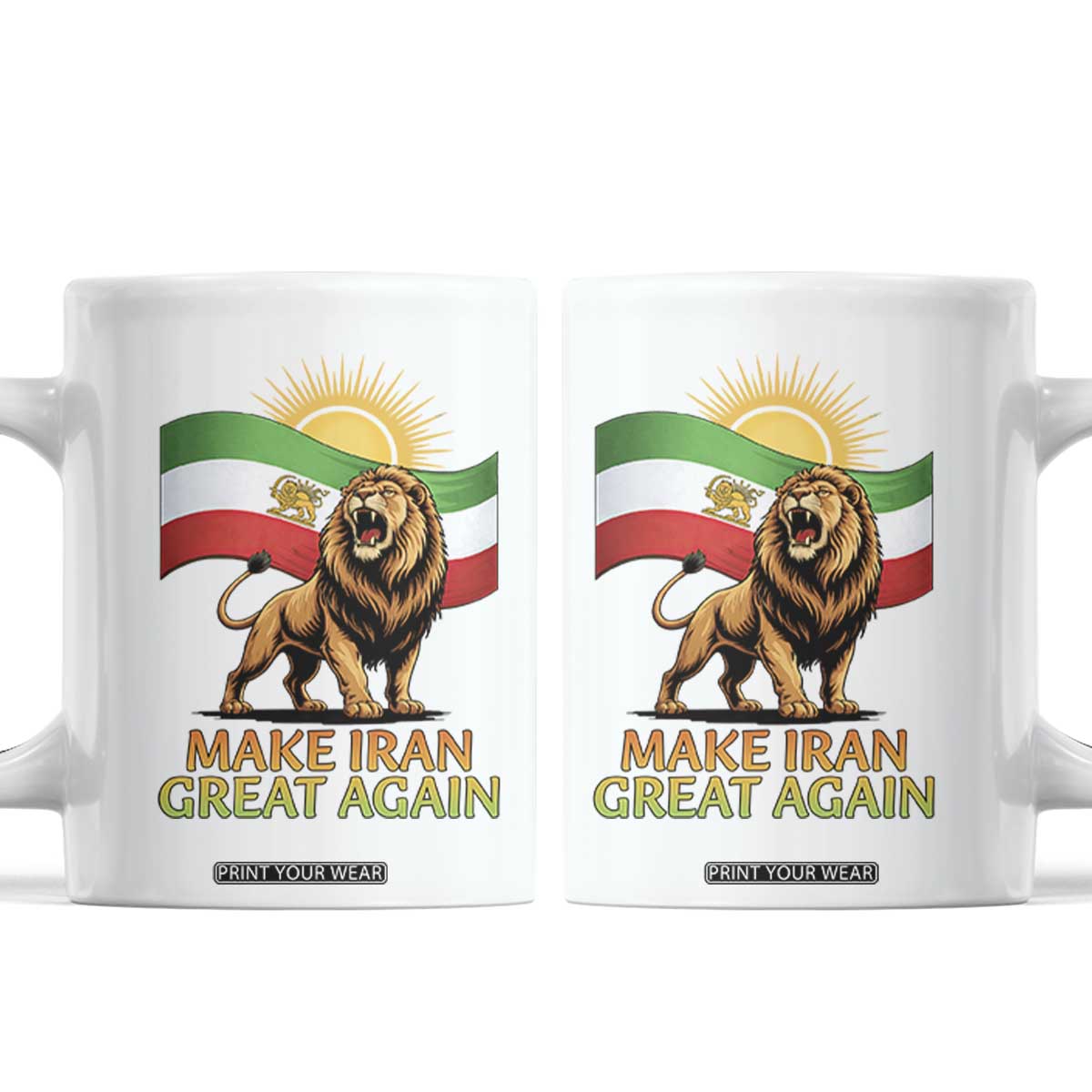 Patriotic Iranian Pride Gift Coffee Mug Make Iran Great Again TS12 White Print Your Wear