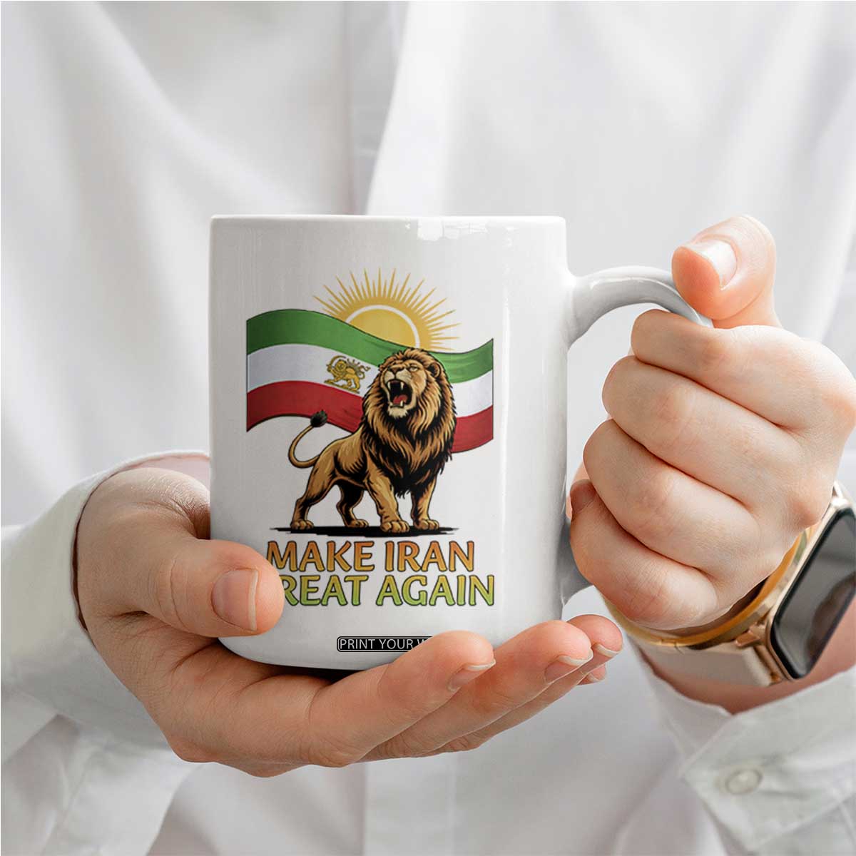 Patriotic Iranian Pride Gift Coffee Mug Make Iran Great Again TS12 Print Your Wear