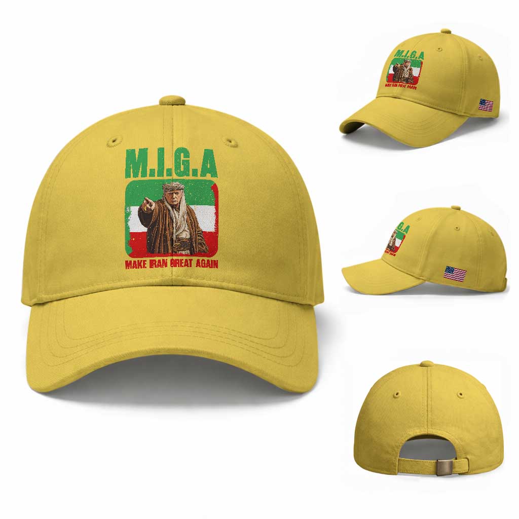 Make Iran Great Again Baseball Cap Free Iran Protest TS12 Baseball Cap Universal Fit Yellow Print Your Wear