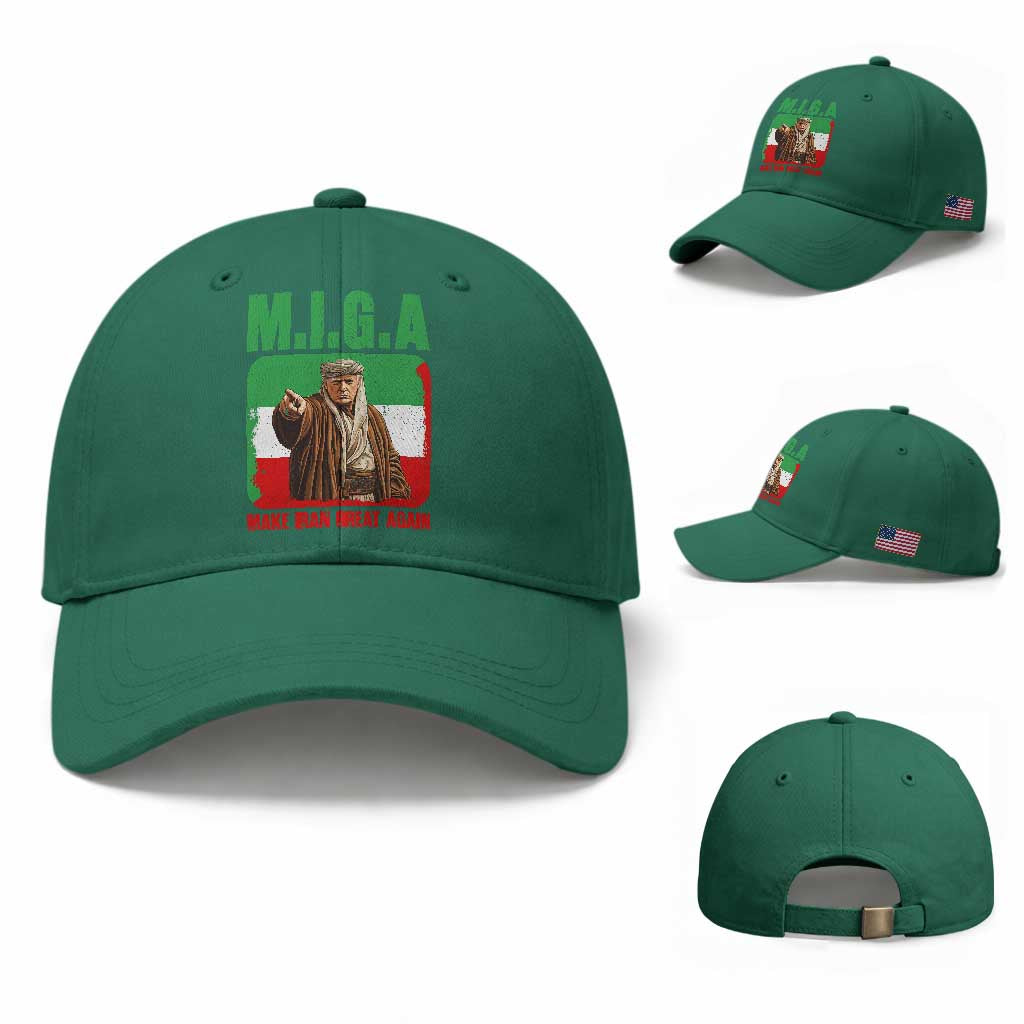 Make Iran Great Again Baseball Cap Free Iran Protest TS12 Baseball Cap Universal Fit Irish Green Print Your Wear