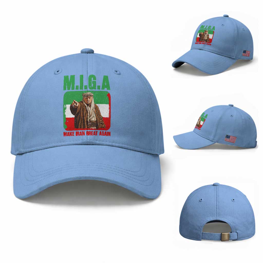 Make Iran Great Again Baseball Cap Free Iran Protest TS12 Baseball Cap Universal Fit Light Blue Print Your Wear