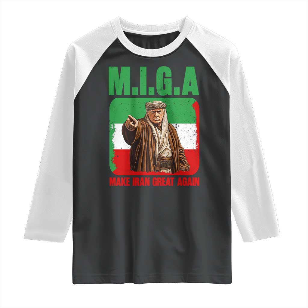 Make Iran Great Again Raglan Shirt Free Iran Protest TS12 Black White Print Your Wear