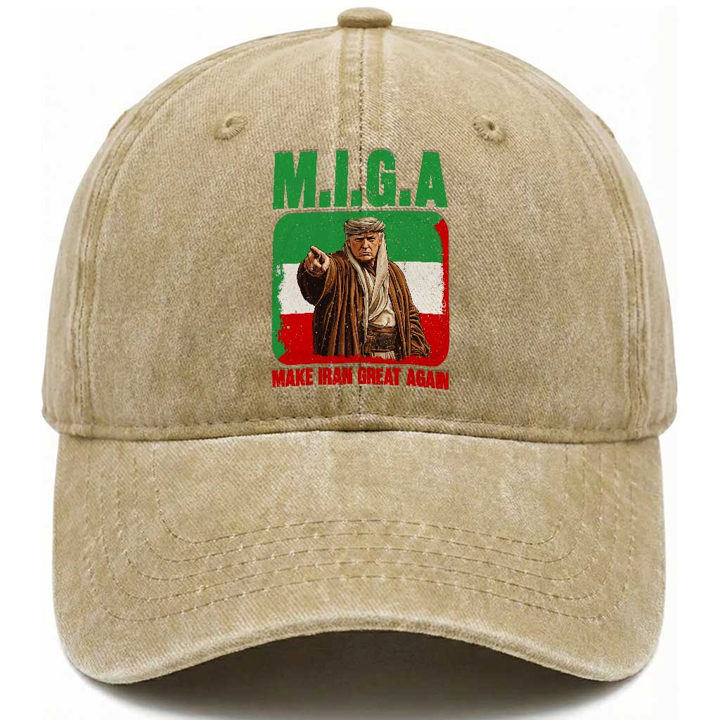 Make Iran Great Again Washed Cotton Baseball Cap Free Iran Protest TS12 Print Your Wear