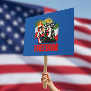 Woman Life Freedom Protest Sign Free Iran Protest Resistance Movement TS12 Horizontal 18" × 24" Blue Print Your Wear