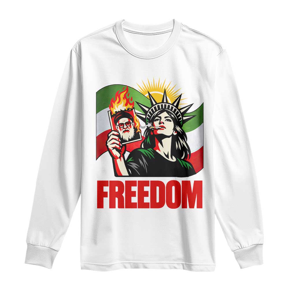 Woman Life Freedom Long Sleeve Shirt Free Iran Protest Resistance Movement TS12 White Print Your Wear