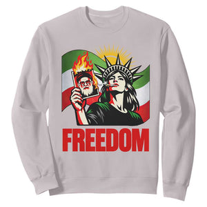 Woman Life Freedom Sweatshirt Free Iran Protest Resistance Movement TS12 Ice Gray Print Your Wear