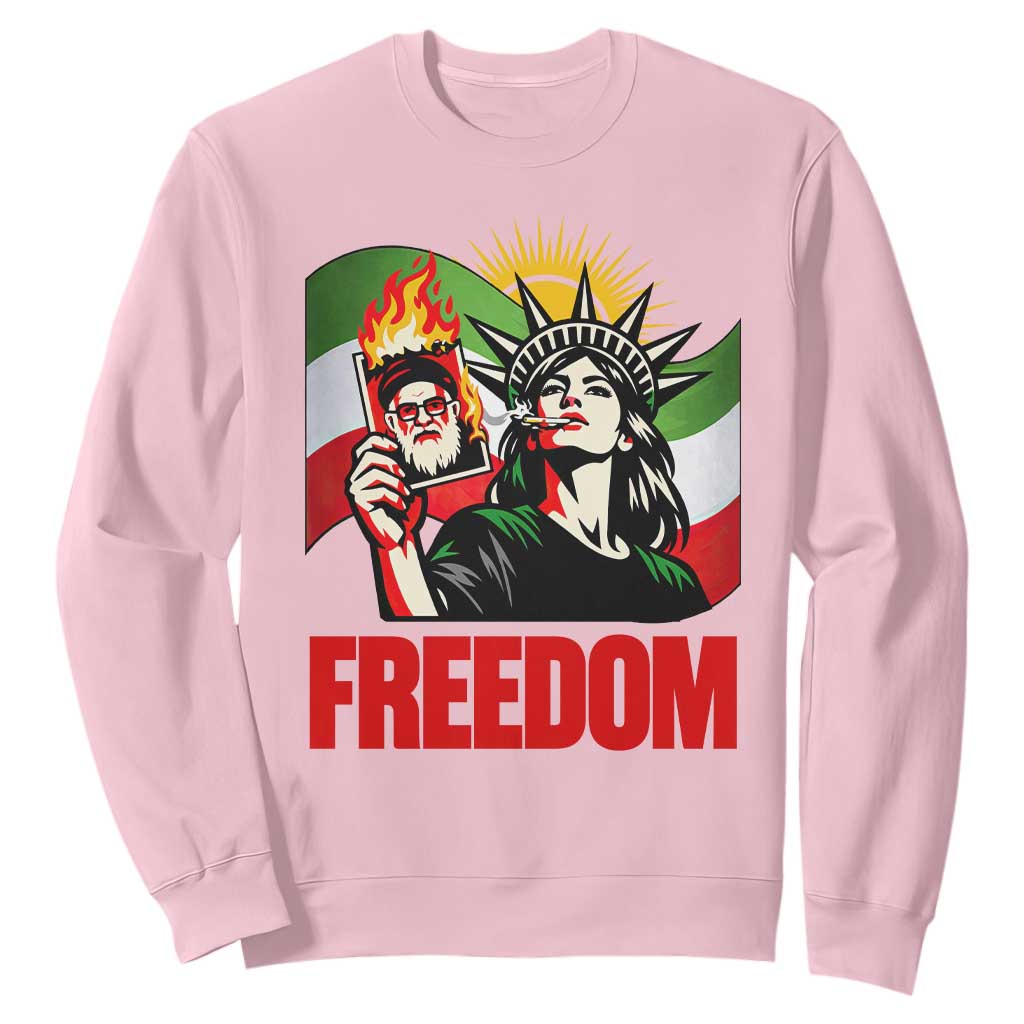Woman Life Freedom Sweatshirt Free Iran Protest Resistance Movement TS12 Light Pink Print Your Wear