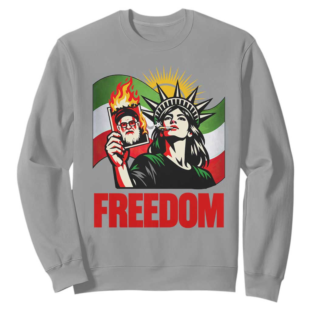 Woman Life Freedom Sweatshirt Free Iran Protest Resistance Movement TS12 Sport Gray Print Your Wear
