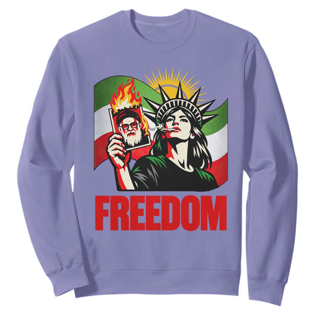Woman Life Freedom Sweatshirt Free Iran Protest Resistance Movement TS12 Violet Print Your Wear