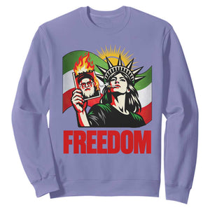Woman Life Freedom Sweatshirt Free Iran Protest Resistance Movement TS12 Violet Print Your Wear