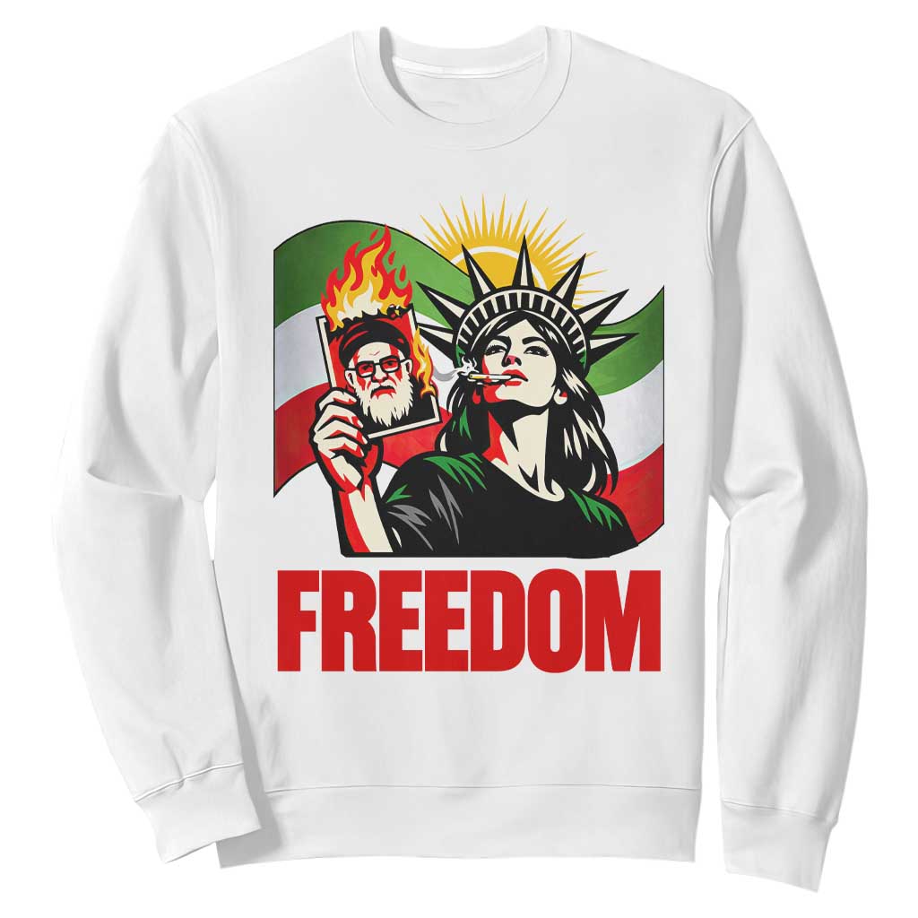 Woman Life Freedom Sweatshirt Free Iran Protest Resistance Movement TS12 White Print Your Wear