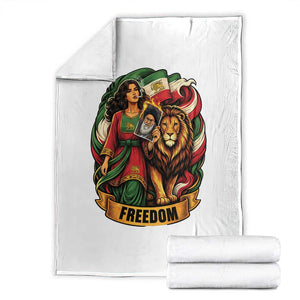 Woman Life Freedom Throw Blanket Iranian Women Resistance Pride TS12 White Print Your Wear