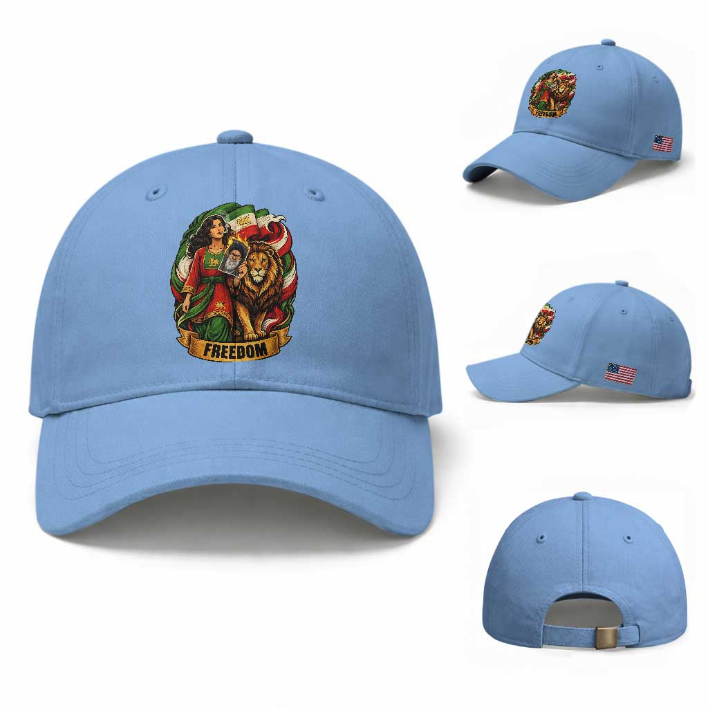Woman Life Freedom Baseball Cap Iranian Women Resistance Pride TS12 Baseball Cap Universal Fit Light Blue Print Your Wear