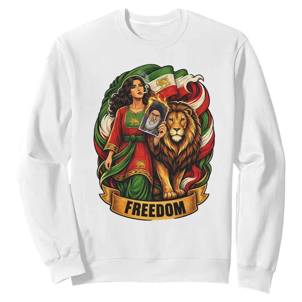 Woman Life Freedom Sweatshirt Iranian Women Resistance Pride TS12 White Print Your Wear