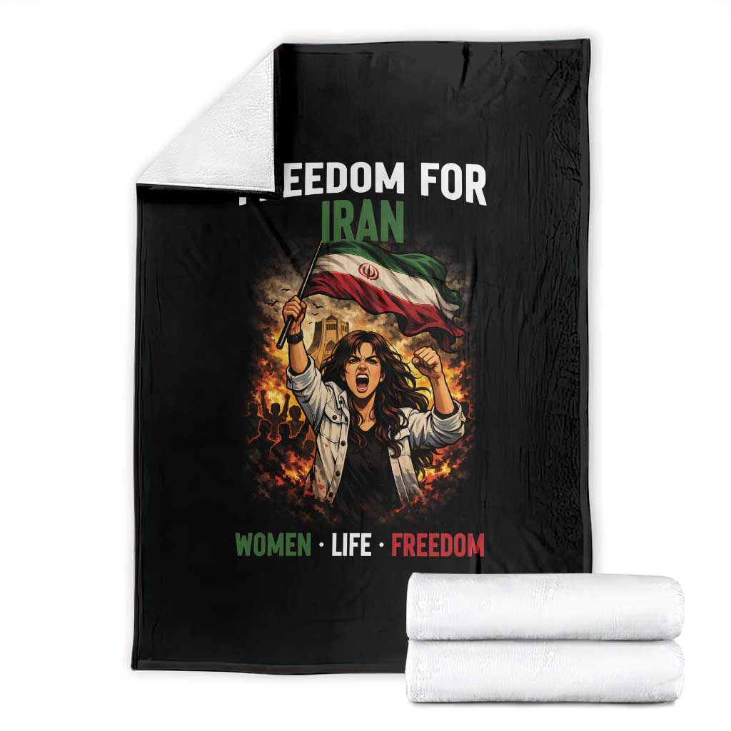Iran Womens Protest Throw Blanket Freedom For Iran Resistance Movement TS12 Black Print Your Wear
