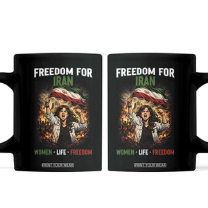 Iran Womens Protest Coffee Mug Freedom For Iran Resistance Movement TS12 Black Print Your Wear
