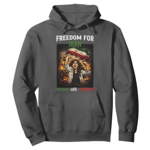 Iran Womens Protest Hoodie Freedom For Iran Resistance Movement TS12 Dark Heather Print Your Wear