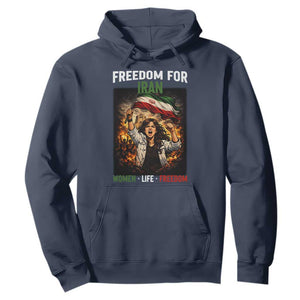 Iran Womens Protest Hoodie Freedom For Iran Resistance Movement TS12 Navy Print Your Wear