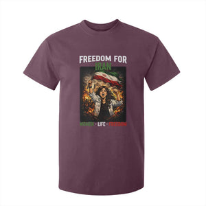 Iran Womens Protest T Shirt For Kid Freedom For Iran Resistance Movement TS12 Maroon Print Your Wear