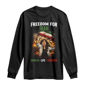 Iran Womens Protest Long Sleeve Shirt Freedom For Iran Resistance Movement TS12 Black Print Your Wear