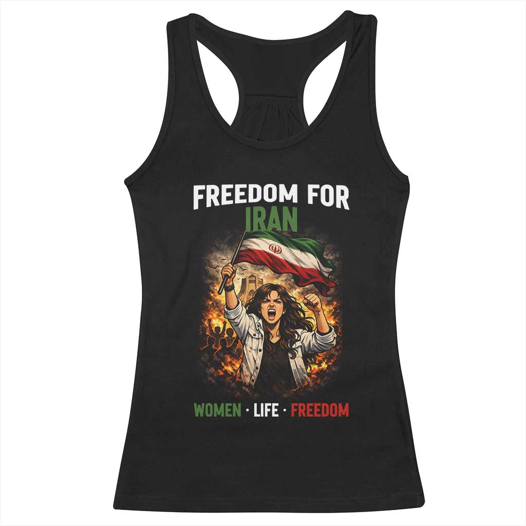 Iran Womens Protest Racerback Tank Top Freedom For Iran Resistance Movement TS12 Black Print Your Wear