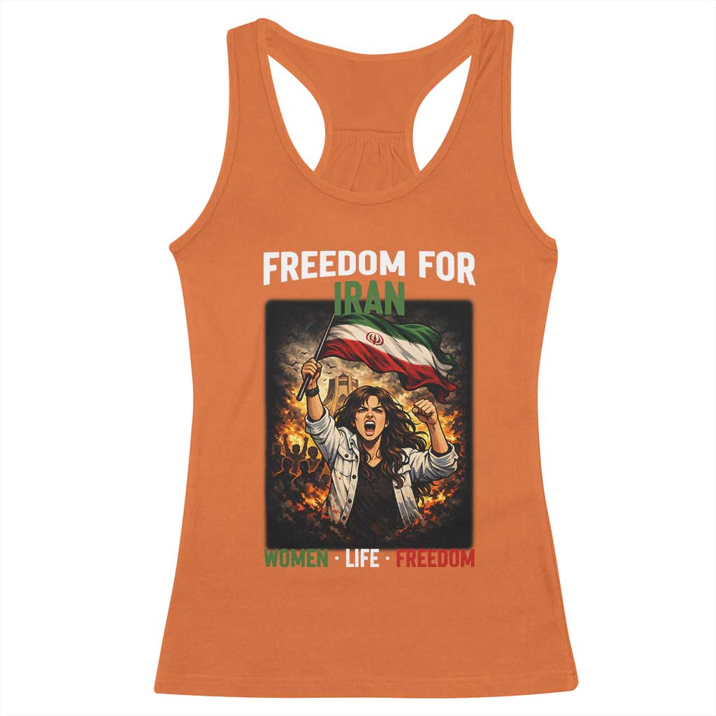 Iran Womens Protest Racerback Tank Top Freedom For Iran Resistance Movement TS12 Orange Print Your Wear
