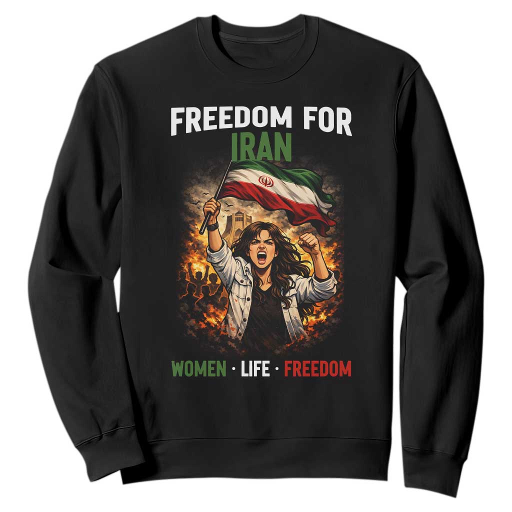 Iran Womens Protest Sweatshirt Freedom For Iran Resistance Movement TS12 Black Print Your Wear