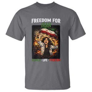 Iran Womens Protest T Shirt Freedom For Iran Resistance Movement TS12 Charcoal Print Your Wear