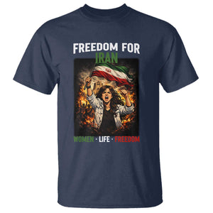Iran Womens Protest T Shirt Freedom For Iran Resistance Movement TS12 Navy Print Your Wear