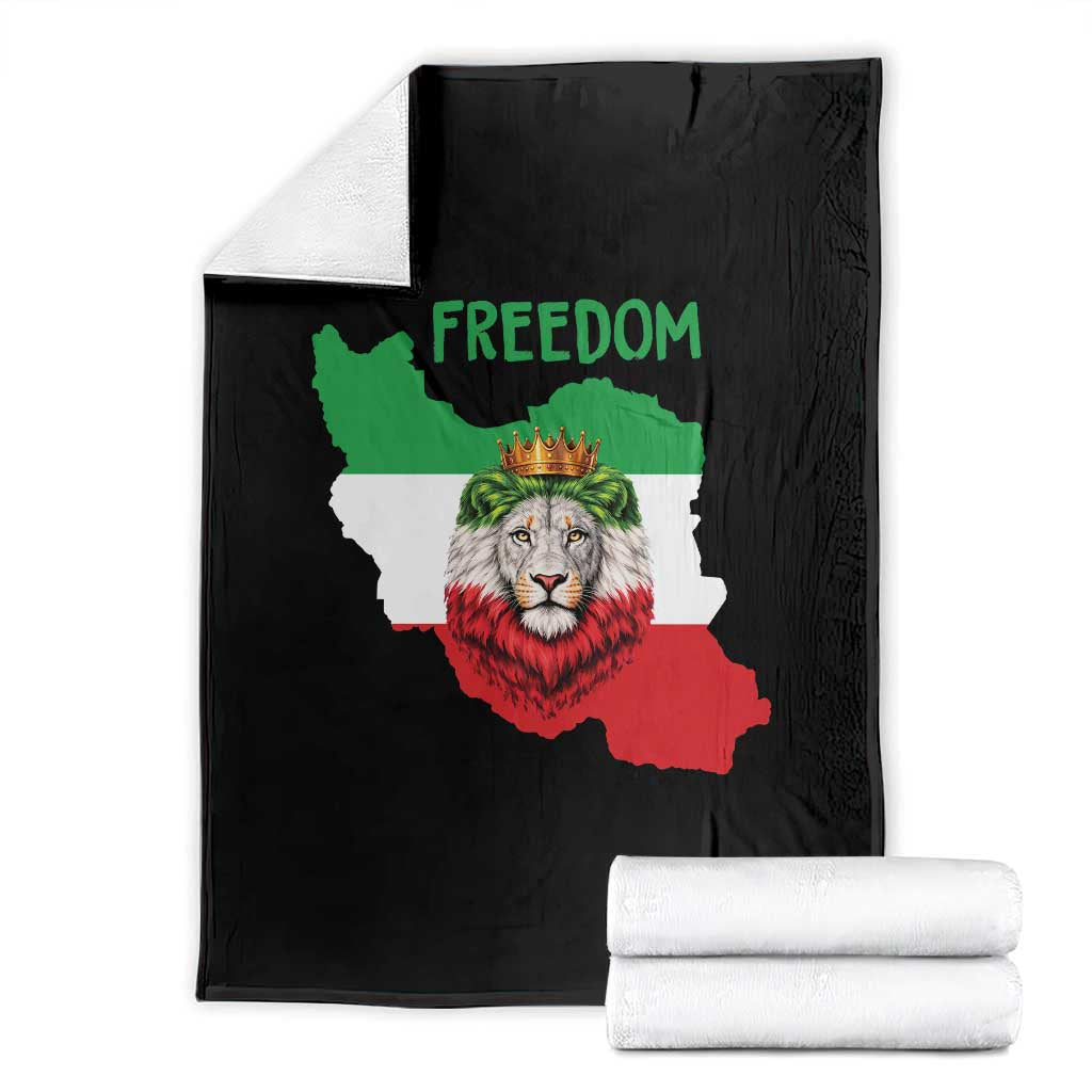 Freedom Iran Throw Blanket Patriotic Persian Lion Resistance Movement Gift TS12 Black Print Your Wear