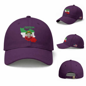 Freedom Iran Baseball Cap Patriotic Persian Lion Resistance Movement Gift TS12 Baseball Cap Universal Fit Purple Print Your Wear