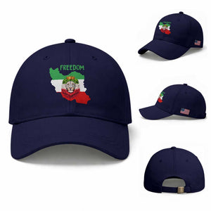 Freedom Iran Baseball Cap Patriotic Persian Lion Resistance Movement Gift TS12 Baseball Cap Universal Fit Dark Blue Print Your Wear
