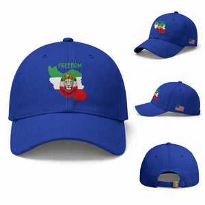 Freedom Iran Baseball Cap Patriotic Persian Lion Resistance Movement Gift TS12 Baseball Cap Universal Fit Royal Blue Print Your Wear
