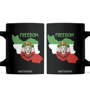 Freedom Iran Coffee Mug Patriotic Persian Lion Resistance Movement Gift TS12 Black Print Your Wear