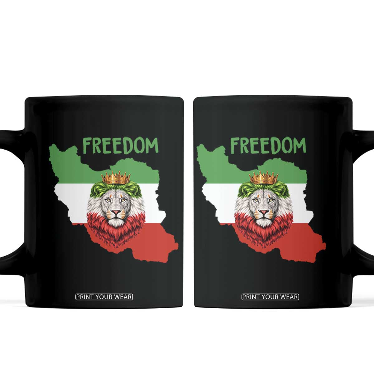 Freedom Iran Coffee Mug Patriotic Persian Lion Resistance Movement Gift TS12 Black Print Your Wear