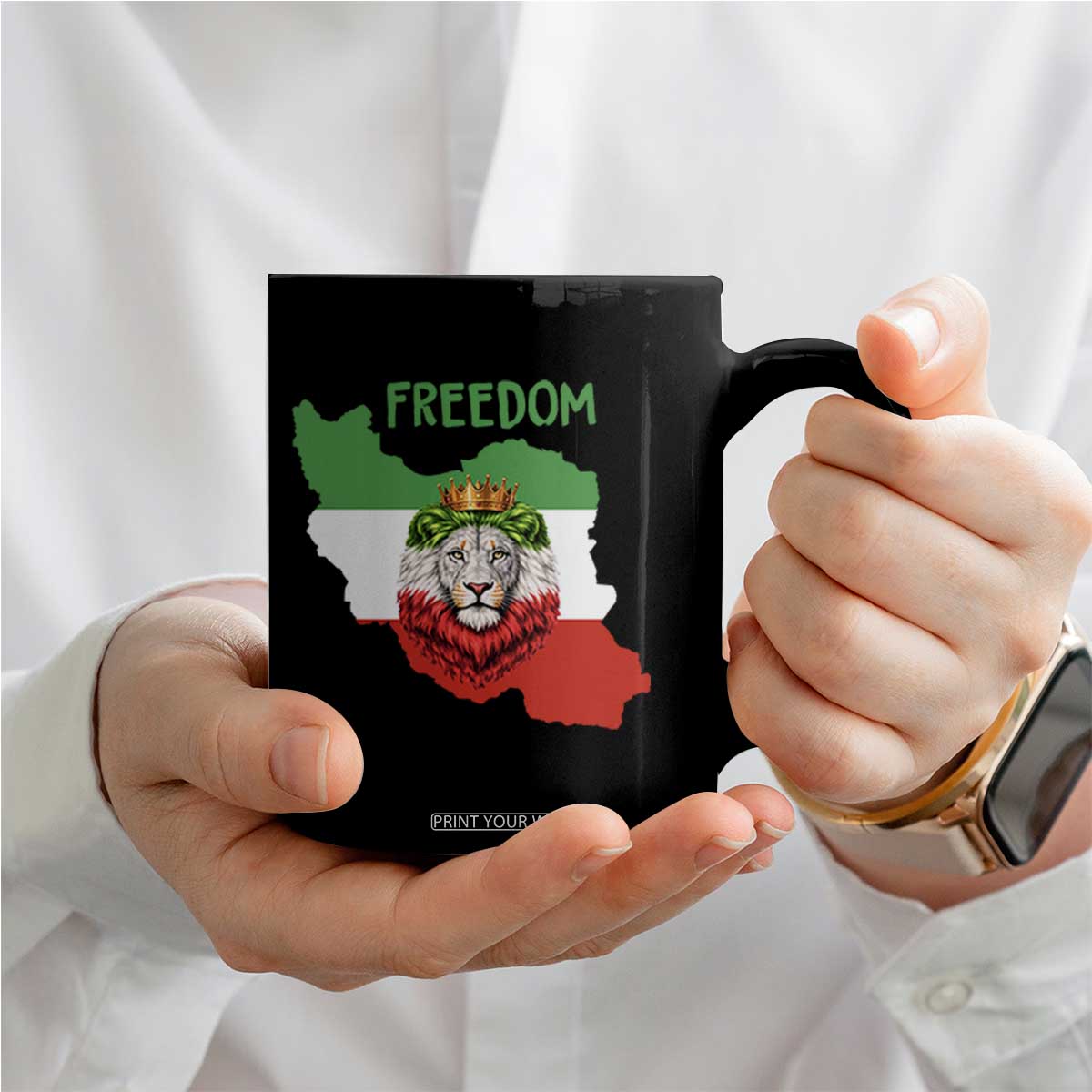 Freedom Iran Coffee Mug Patriotic Persian Lion Resistance Movement Gift TS12 Print Your Wear