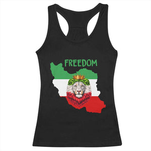 Freedom Iran Racerback Tank Top Patriotic Persian Lion Resistance Movement Gift TS12 Black Print Your Wear