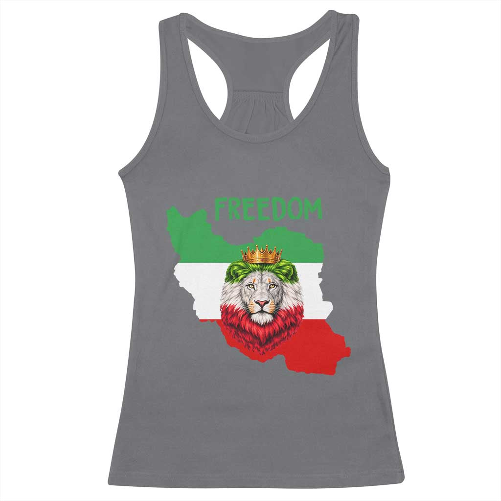 Freedom Iran Racerback Tank Top Patriotic Persian Lion Resistance Movement Gift TS12 Charcoal Print Your Wear