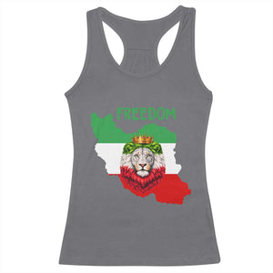 Freedom Iran Racerback Tank Top Patriotic Persian Lion Resistance Movement Gift TS12 Charcoal Print Your Wear