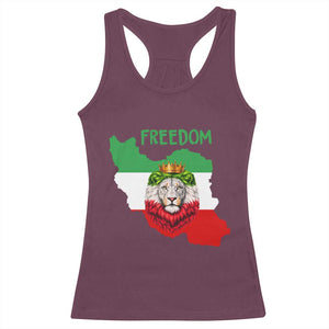 Freedom Iran Racerback Tank Top Patriotic Persian Lion Resistance Movement Gift TS12 Maroon Print Your Wear