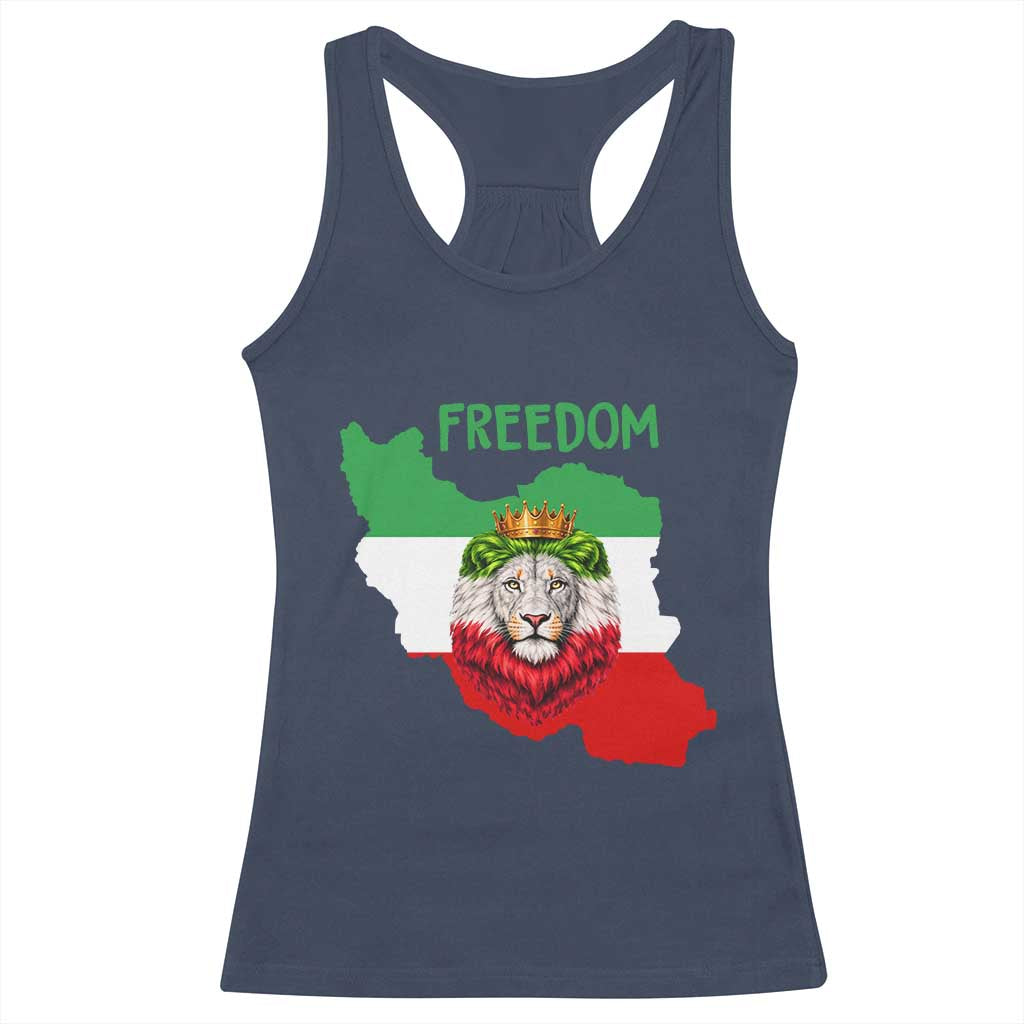Freedom Iran Racerback Tank Top Patriotic Persian Lion Resistance Movement Gift TS12 Navy Print Your Wear