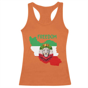 Freedom Iran Racerback Tank Top Patriotic Persian Lion Resistance Movement Gift TS12 Orange Print Your Wear